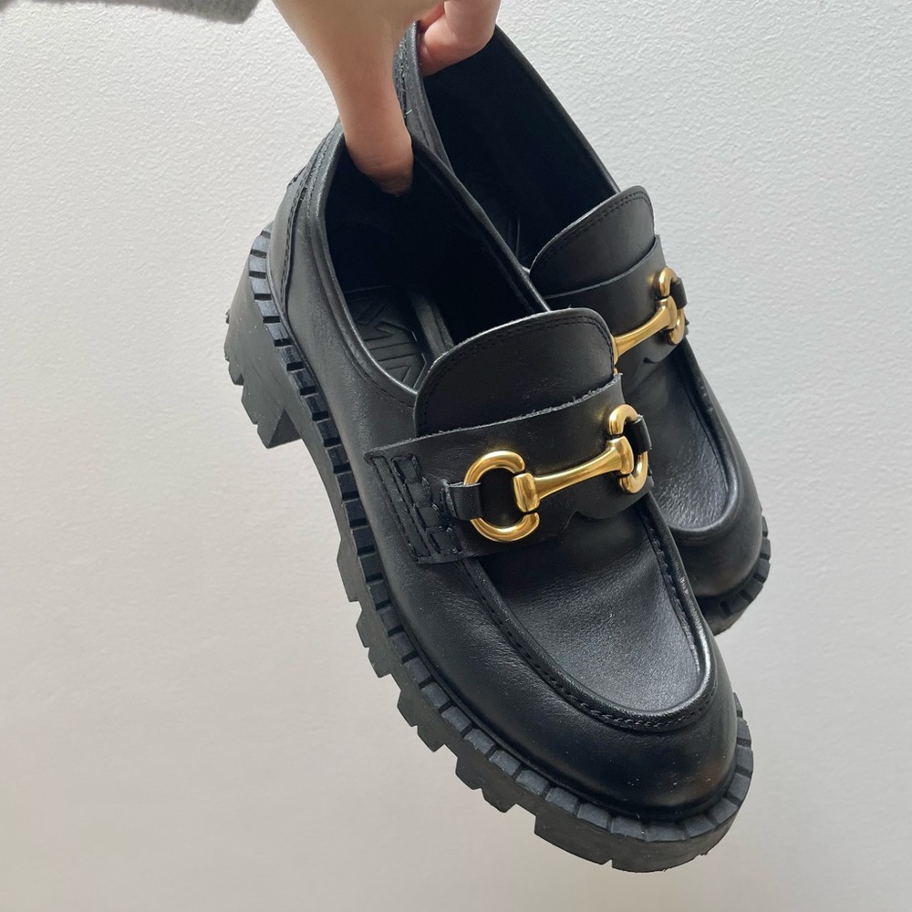 MANGO chunky platform loafers size 6